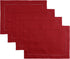 D'Moksha Homes Red Linen Placemats Set of 4 - Classic Hemstitch Placemats 14 x 19 Inch - 100% Pure Linen Table Mats for Summer, Fall and Halloween...