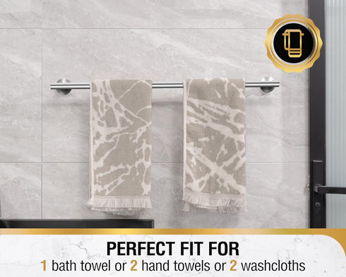 HITSLAM Chrome 25.7 Inch Towel Bar for Bathroom, SUS304 Stainless Steel Bathroom Towel Rack Wall Mounted, Modern Home Decor Bath Towel Holder with...