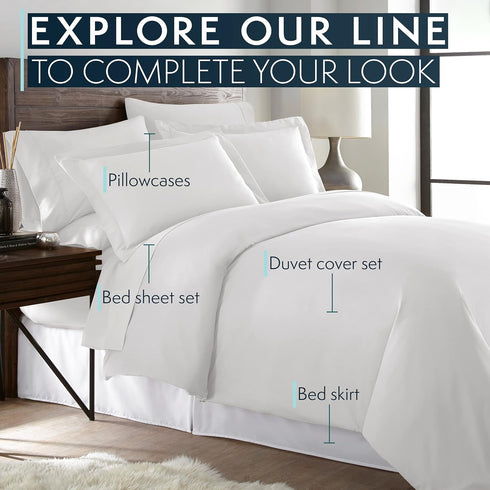 HC Collection King Pillow Cases Set of 2- Microfiber, Extra Soft Pillowcases - Easy Care & Machine Washable - Navy...