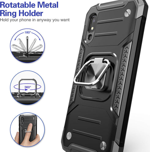 for Galaxy A10E Case with Screen Protector,Shockproof Drop Test Slim Fit Cover with Car Mount Kickstand Lightweight Protective Cover for Galaxy A1...