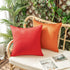 Woaboy Set of 2 Red Outdoor Throw Pillow Covers Decorative Farmhouse Linen Pillowcase Solid Waterproof Cushion Cases for Bedroom Living Room Sofa ...