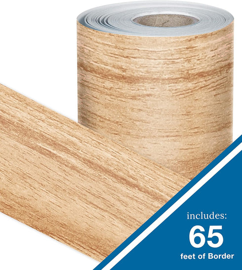 Carson Dellosa Grow Together 65ft Light Wood Trim Bulletin Board Borders, Roll of Straight Border Trim, Brown Bulletin Board Border for Bulletin B...