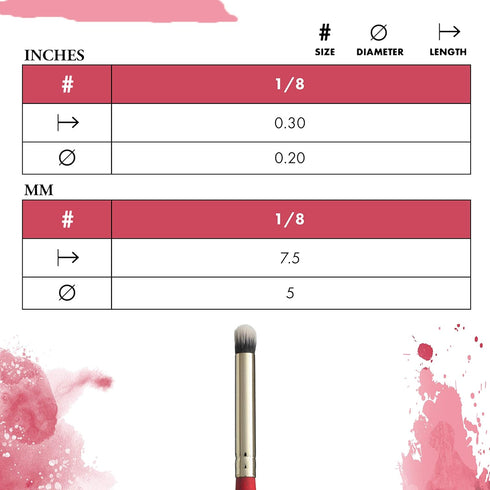 Princeton Velvetouch Paintbrush, Size 1/8 inch, Scarlet...