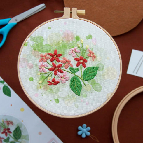 B.Embroidery Hand Sewing kit with Pattern and Instructions, Blossom Tree Embroidery with a Colorful Painting Background or White Background in a 6...