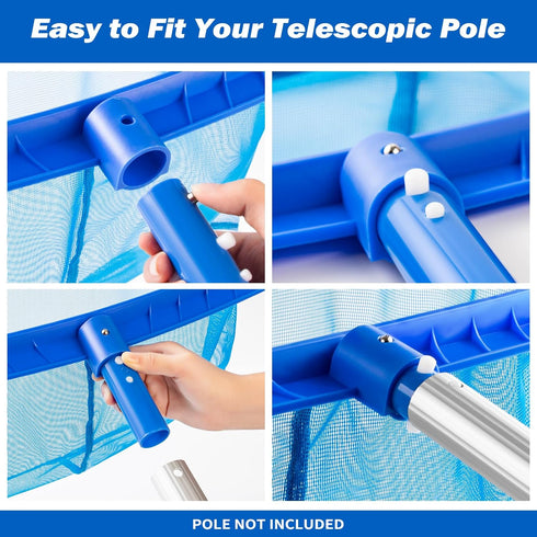 Pool Skimmer Net - Pool Nets for Cleaning, Pool Leaf Skimmer Net with Fine Mesh Reinforced Frame, Pool Raft...