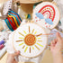 5 Set Embroidery Kit for Beginners Boho Rainbow Cross Stitch with Patterns Embroidery Hoops Instructions Embroidery Floss Needlepoint Kits DIY Adu...