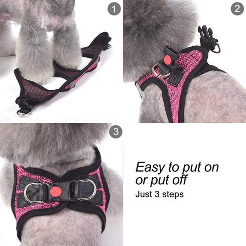 Dog Harness Step-in Breathable Puppy Cat Dog Vest Harnesses for Small Medium Dogs Blue...