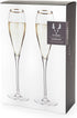 Viski Gold-Rimmed Crystal Champagne Flutes, Crystal Drinking Glasses, Stemmed Wine Martini Glass Set, Housewarming Wedding Wine Gift - Set of 2, 8...