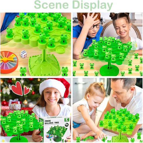 Frog balance Game?Balance Board Game?Two-Player Balanced Tree Board Game, Montessori Frog Balance Tree Educational Toys, Children Desktop Game Gif...