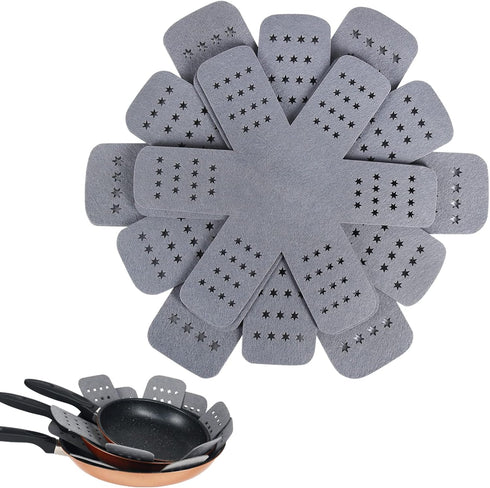 BYKITCHEN Pan and Pot Protectors, Larger & Thicker Pan Protectors with Stars, Set of 6 and 3 Different Sizes, Pot Protectors for Stacking and Prot...