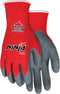 MCR Safety Gloves N9680XXL Ninja Flex Nylon Shell Work Gloves with Latex Dip Palm & Fingertips, Gray/Red, 2X-Large, 1-Pair...