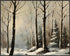 Posterizer 1 pcs-snowy jungle in winter in oil painting style-14-Landscape & Nature Art-GIft for Men Women Teens-Dining Room Decor- unframed wall ...