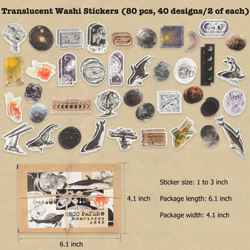Knaid 200 Pieces Vintage Ephemera Pack Decoupage Paper Junk Journal Kit Scrapbook Planner Sticker Supplies for Art Journaling Bullet Journals Coll...