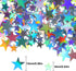 Hestya 60g Star Confetti Glitter Table Confetti Metallic Foil Stars for Party Wedding Festival Decorations(Holographic Silver,10mm and 6mm)...