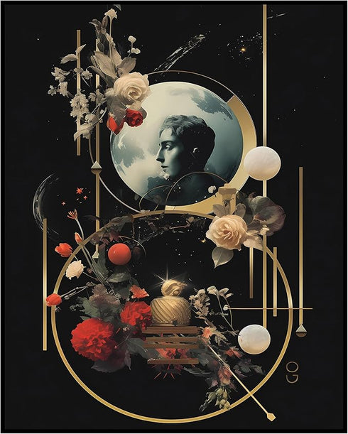 Posterizer 1 pcs-romantic chic vintage surreal collage-Romantic Art-Retro Art-Gift for Couples boyfriend girlfriend Husband Wife-Gift for Art Love...