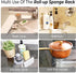 Roll Up Sponge Holder for Counter, Sink Organizer for Kitchen, Bathroom, Laundry Room, 304-Stainless Steel Sink Organizer for Sponge, Brush, Scrub...