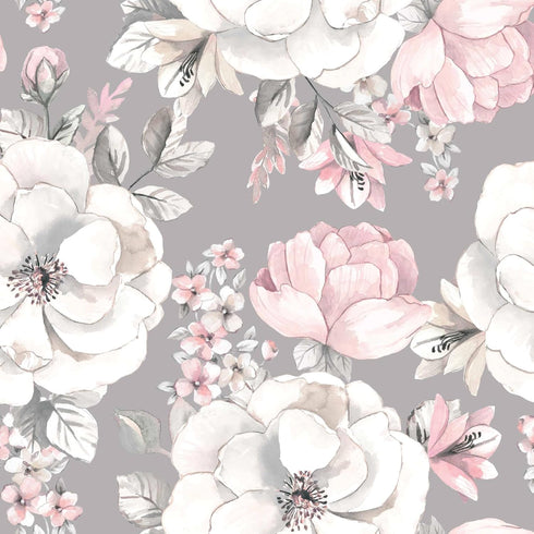 Lambs & Ivy Signature Botanical Baby Watercolor Floral Cotton Crib Sheet - Gray...