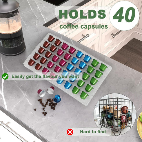 Coffee Pod Holder Drawer Nespresso Coffee Pods Storage Drawer Nespresso Coffee Capsules Drawer Organizer (clear)...