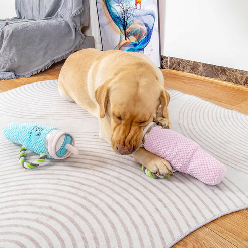 FIRJOY Funny Tumbler Plush Dog Toy - Cute Stanley-Shaped Cup Squeaky Dog Toy for All Dog Breeds and Sizes (Pool)...