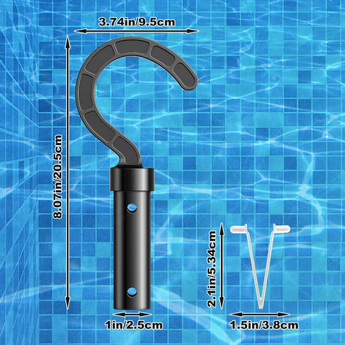 Pool Hook for Robotic Pool Cleaner, ABS Pool Hooks for Poles, Pool Pole Hooks for Cordless Pool Vacuum for above Ground Pool, Suitable for Telesco...