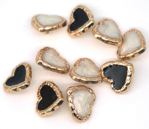 10pieces 18mm/0.71inch Light Luxury Metal Hand Sewn Foot Button Shirt Button Sweater Cardigan Knit Button Multiple Styles Available (Heart-Shaped)...