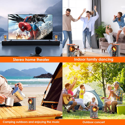 Transparent Wireless Bluetooth Speaker Portable Mini Speaker with LED Colorful Lights Stereo Sound TWS Small Speakers for Office, Party Camping, S...