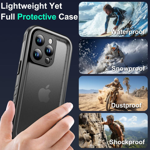 SOKUSIN for iPhone 15 Pro Max Case Waterproof - Shockproof Drop Proof Dustproof Phone Case with Built in Tempered Glass Screen Protector, 360 Full...