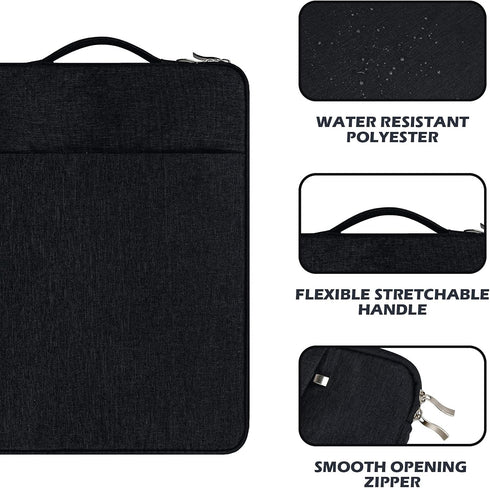 RAINYEAR 15.6 Inch Laptop Sleeve Case Compatible with 15.6" Notebook Computer Chromebook,Handbag with Handle Strap Front Pocket Padded Briefcase P...