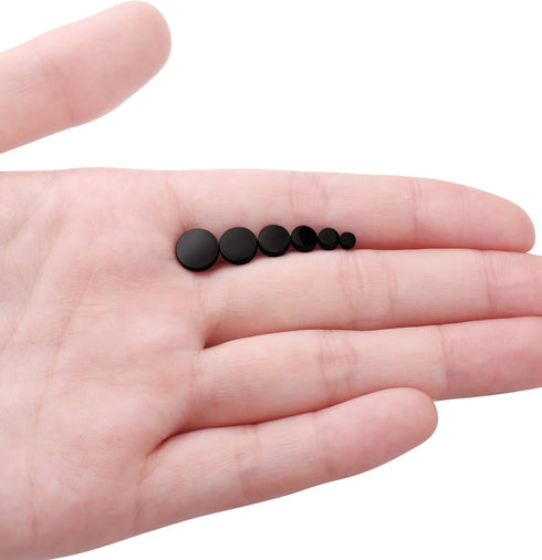 FIBO STEEL Stainless Steel Black Stud Earrings for Men Women, 3mm-8mm Available...