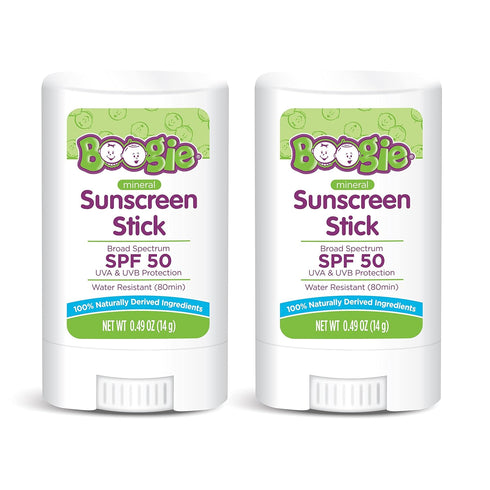 Baby Sunscreen Stick by Boogie Block, Mineral Sunscreen SPF 50, FSA/HSA Eligible, Travel Size Sunblock for Kids, Zinc Oxide, Water Resistant, Vega...