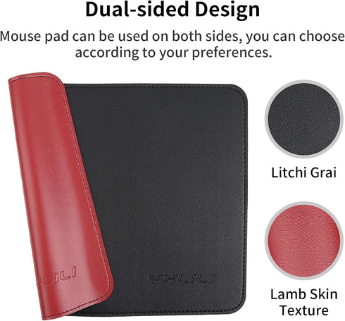 YXLILI Mouse Pad, Dual-Sided PU Leather Mouse Mat, Waterproof Ultra Smooth Mousepads with Stitched Edge Computer Mouse Pads for Office Home Gaming...