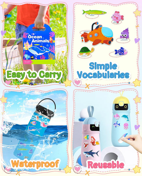 Benresive Puffy Reusable Sticker Books for Toddlers 2-4 Year, Fun Sticker Books for Toddlers 1-3, Toddler Sticker Book Age 2-4, 32 Pcs Toddler Tra...