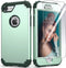 IDweel for iPhone 8 Case with Tempered Glass Screen Protector, for iPhone 7 Case, 3 in 1 Shockproof Slim Hybrid Heavy Duty Hard PC Cover Soft Sili...