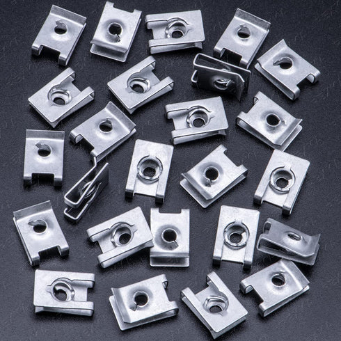 Rexka 25 pcs Fender Liner Bumper Cover Splash Shield U Type Nut Clip Compatible with BMW 07129904150 E36 E46 E60 E63 E88 E90...