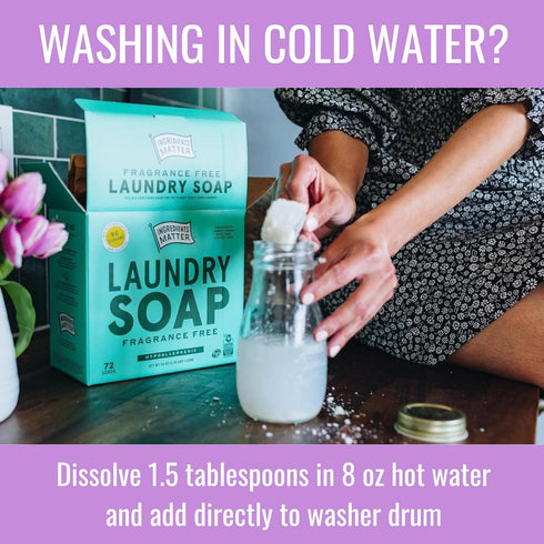 Ingredients Matter Powder Laundry Soap - Lavender Scent, Hypoallergenic Detergent, Natural & Eco-Friendly, Plastic Free, Made in USA, Natural Esse...