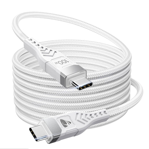USBC to USBC, 100W USB C to USB C Cable 6.6FT 5A USB C to USB C Fast Charging Cable Braided Charger Cord for MacBook Air/Pro, iPhone15/15Pro/15Plu...