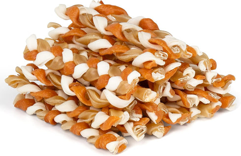 MON2SUN Dog Treats, 5 Inch Chicken and Rawhide Braids, Braided Rawhide Sticks Dog Chew Treats for Small Dogs, Teeth Cleaning and Long Lasting Dog ...