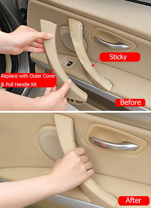 Jaronx for BMW 3 Series E90/E91 Door Handle Replacement Kit, Passenger Side Outer Cover+Door Pull Handles for BMW 316 318 320 323 325 328 330 335 ...