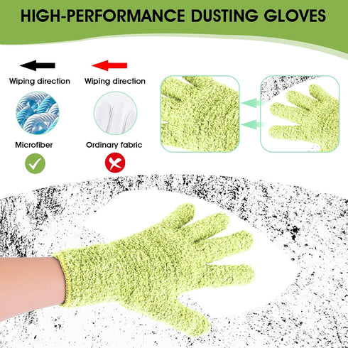 Sibba 2pcs Microfiber Dusting Mitt Gloves Auto Household Cleaning Mittens Cloth Reusable Washable Gloves for Men Women Kitchen House Blinds Plants...