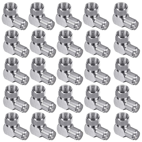 Right Angle Coaxial Connector, 50 Pcs F Type Female to Male Adapter, Compatible with RG59/RG6 Coax Cable and Wall Plates, for TV, Modem, Internet ...