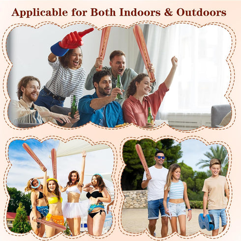 3 Pcs Baseball Beach Ball Baseball Bat Inflates, Including Beach Ball Baseball and 2 Pcs 30 Inch Inflatable Baseball Bat, Baseball Party Favors fo...