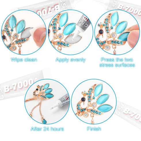 B7000 Glue Clear Adhesive Jewelry Bead B-7000 Glue for Jewelry Rhinestone DIY Cell Phone Repair Clothes Glass Metal Stone Beads Wooden Small Part ...