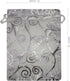100pcs Sheer Organza Favor Bags For Wedding Baby Shower Rattan Print Gift Bags Samples Display Drawstring Pouches (4x6, silver)...