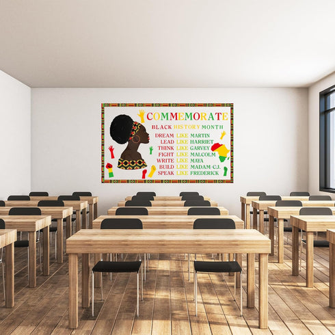 Outus 105 Pieces Black History Month Decorations Black History Month Bulletin Board Decor Cutouts Sets African American Celebration Bulletins for ...