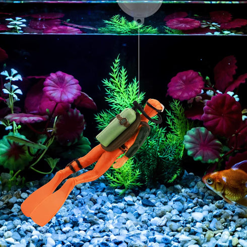 2 Pack Fish Tank Decorations Little Diver Decorative Ornament Floating Pendant for Creative Fish Tank Accessories, Aquarium Decorations, Marine La...