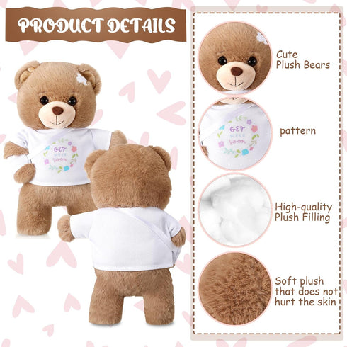 Deekin Broken Arm Gifts for Kids Get Well Soon Bear Stuffed Animal Gifts Bear for Kids Adult with Broken Arm After Surgery Soft Bandage Plush Bear...