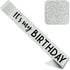 CORRURE 'It's My Birthday' Sash Glitter with Black Foil - Silver Glitter Birthday Sash for Women and Men - Happy Birthday Sash for Girls, Sweet 16...