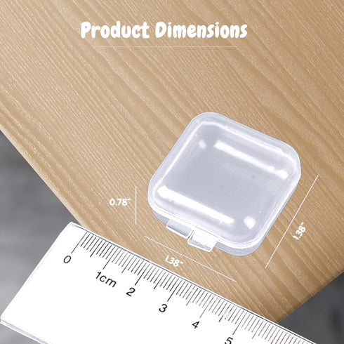 80 Pcs Mini Square Storage Containers and Organizer with Hinged Lid,Transparent Craft Supply Box for Earrings Chains Tiny Items Earplug...
