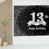 HAMIGAR 6x4ft Happy 13th Birthday Banner Backdrop - 13 Years Old Birthday Decorations Party Supplies for Girls Boys - Black Silver...