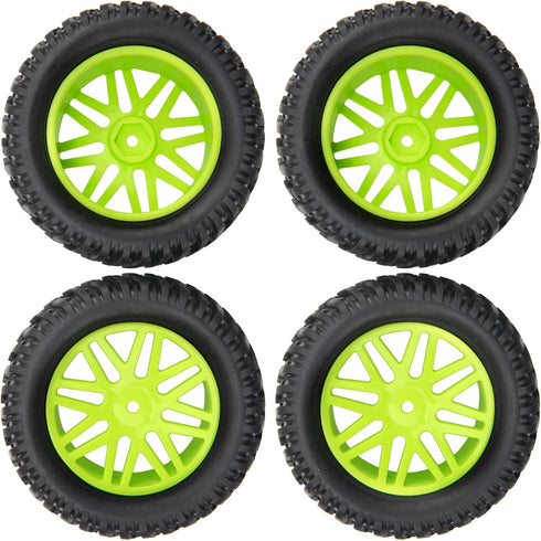ShareGoo OD 96mm/3.77 RC Rubber Tire w/Plastic Rim 12mm Hex Compatible with HSP 94170 94155 1/10 RC Course Truck Wltoys 1/14 144001 144010 124007 ...